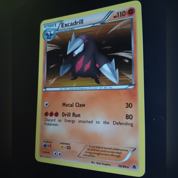 Excadrill Pokemon Card - Emerging Powers - 56/98 Rare Holo - Picture 6 of 9